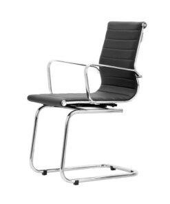 Chrome Visitor Leatherette Chair