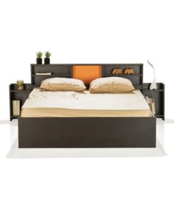 Engineered Wood Bed + Side Table