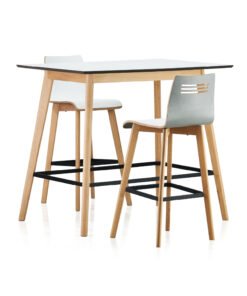 Rectangle High Table with Wooden Legs